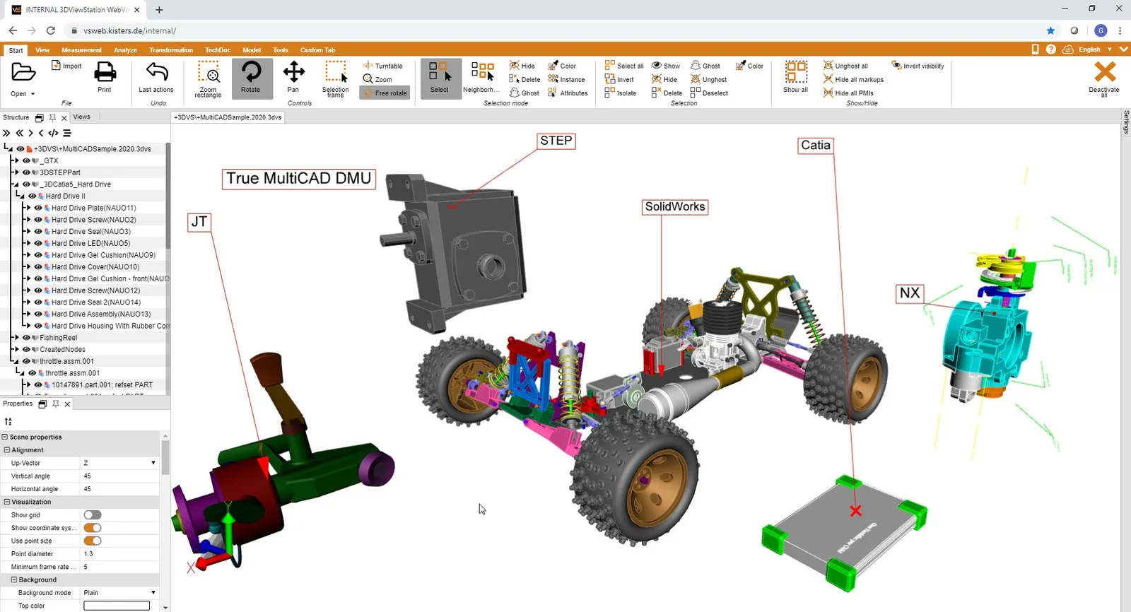 3D ViewStation 멀티 CAD 검토 화면