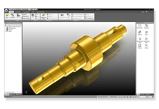 3D 부품을 열어 확인하는 IronCAD DRAFT 화면